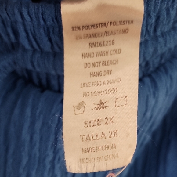 Wide Leg Blue Pants - Picture 3 of 9